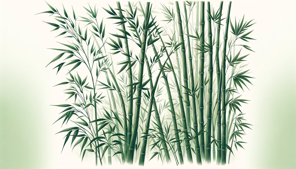 Bamboo forest design file showing detailed emerald stalks and misty background pattern