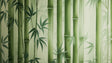 Bamboo forest wallpaper creating a serene atmosphere in a modern living room