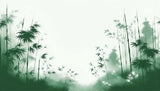 Bamboo wallpaper design file showing delicate watercolor bamboo stems and leaves pattern