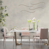 Zen bamboo wall mural bringing calm to a minimalist meditation space