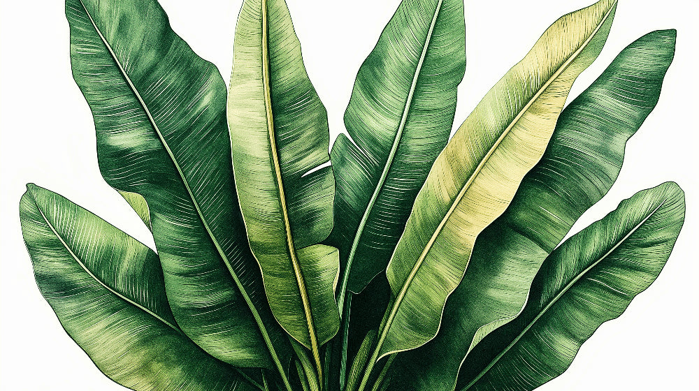 Banana leaf wallpaper design file showing detailed tropical green botanical pattern