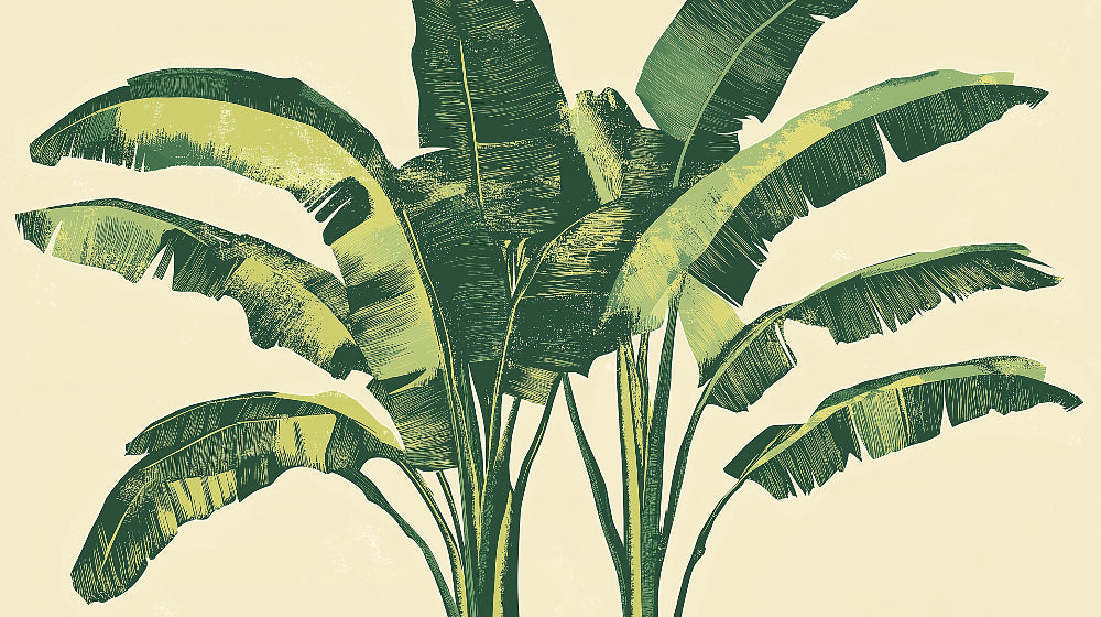 Banana leaf wallpaper design file showing detailed tropical palm pattern and textures