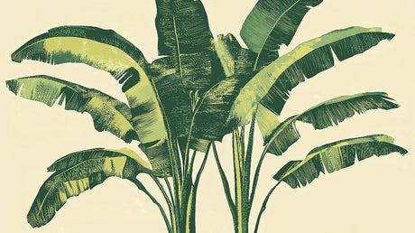 Banana leaf wallpaper design file showing detailed tropical palm pattern and textures