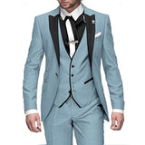 Luxury Three-Piece Suit  Burgundy Satin with Black Lapels - Product detail 15