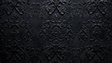 Black baroque wallpaper design file showing intricate 3D damask pattern details