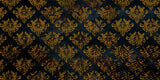 Design file of black and gold baroque damask pattern showing intricate details