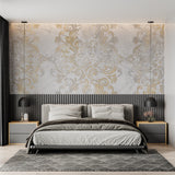 Baroque pattern mural in home office showing scale and elegant impact