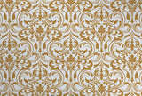 Design file showing intricate white and gold baroque damask pattern detail