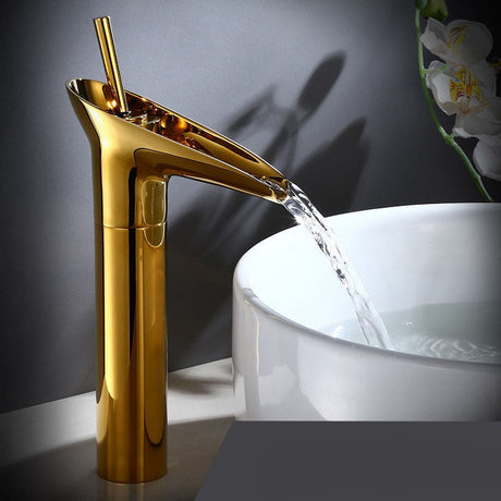 Waterfall Bathroom Faucet  Antique Brass Single Handle Design - Product detail 20