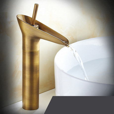 Waterfall Bathroom Faucet  Antique Brass Single Handle Design - Product detail 14