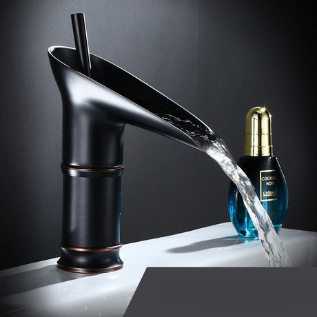 Waterfall Bathroom Faucet  Antique Brass Single Handle Design - Product detail 15