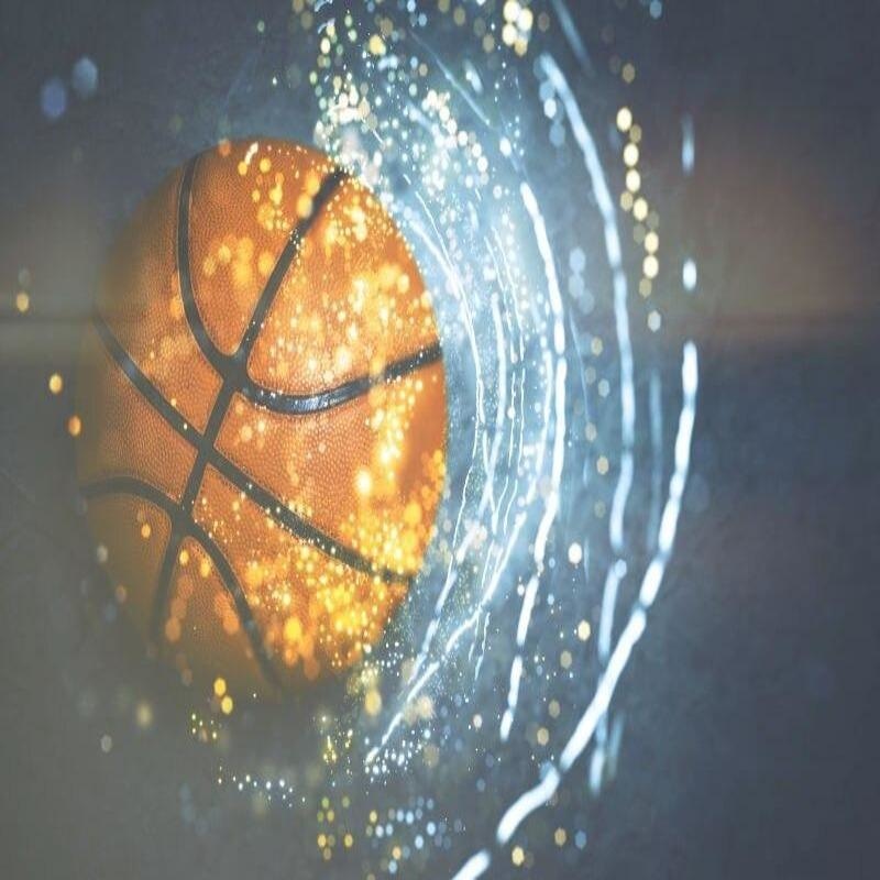 Basketball wall design pattern file showing detailed light effects and dynamic sports composition