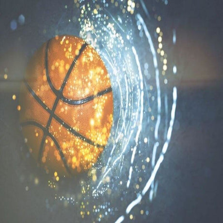 Basketball wall design pattern file showing detailed light effects and dynamic sports composition