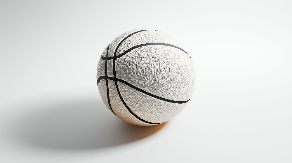 Minimalist basketball design file showing clean lines and geometric pattern on white background