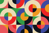 Geometric Mural Wallpaper | Bauhaus Colorful Circles Design