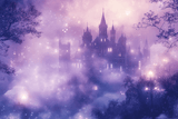 Castle Mural Wallpaper | Mystical Purple Night Sky