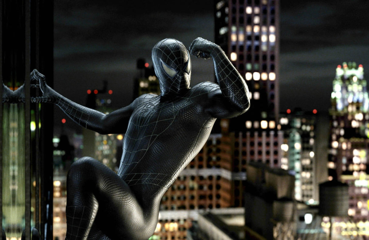Superhero Mural Wallpaper | Black Spider Night Scene