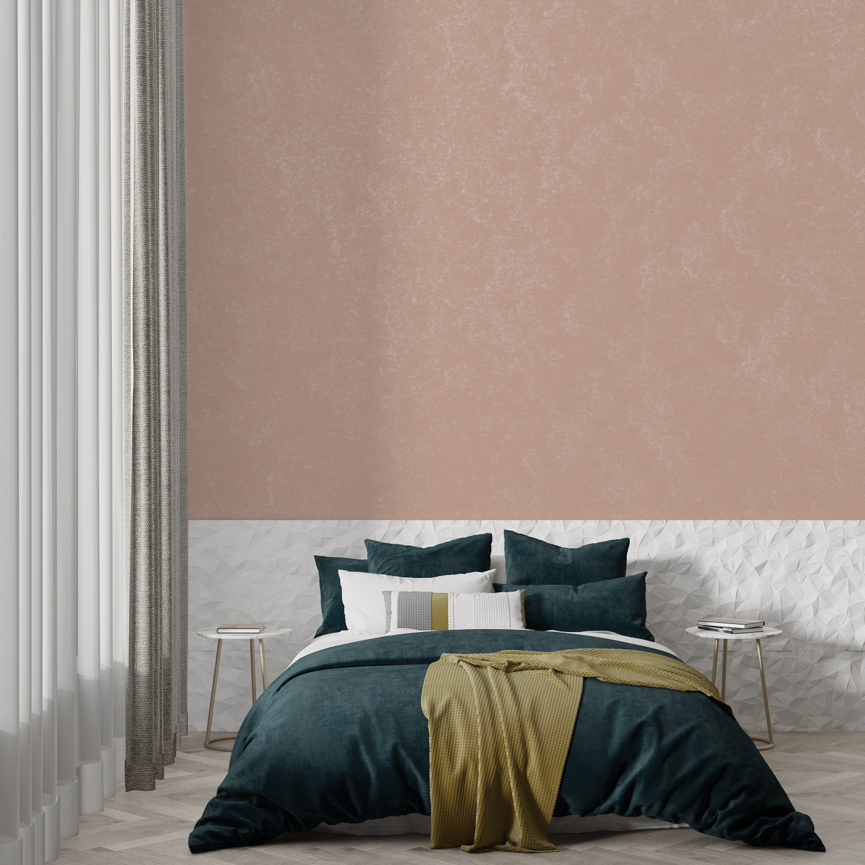 Terracotta Mural Wallpaper | Soft Pink Textured Design