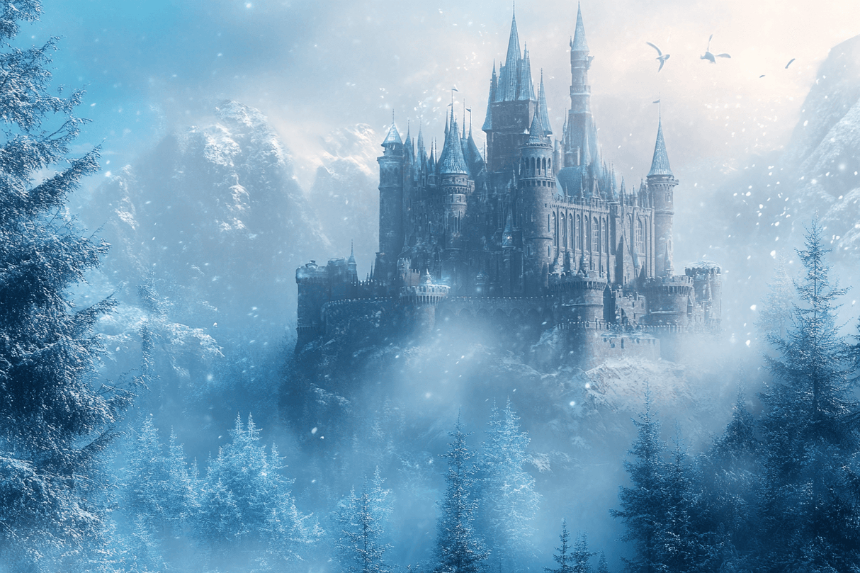 Castle Mural Wallpaper | Magical Winter Fantasy