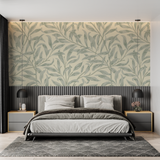 Foliage Mural Wallpaper | Sage Green Botanical Pattern