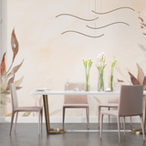 Watercolor Mural Wallpaper | Terracotta Leaves Design