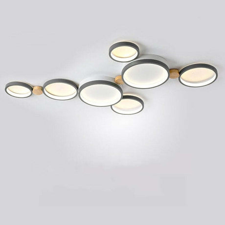 Modern LED Ceiling Light  Gray Metal Triple Ring Design - Product detail 11