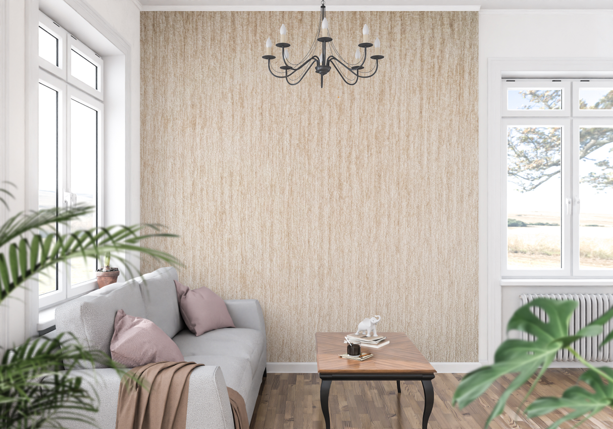 Wood Pattern Mural Wallpaper | Natural Beige Striped Design