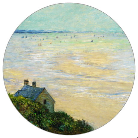 Design file of circular beach house watercolor mural showing full pattern detail