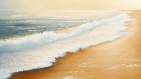 Coastal sunset beach wallpaper design file showing detailed waves and sand patterns
