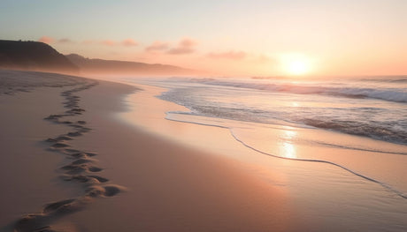 Beach sunset paradise design file showing detailed ocean waves and golden sand pattern