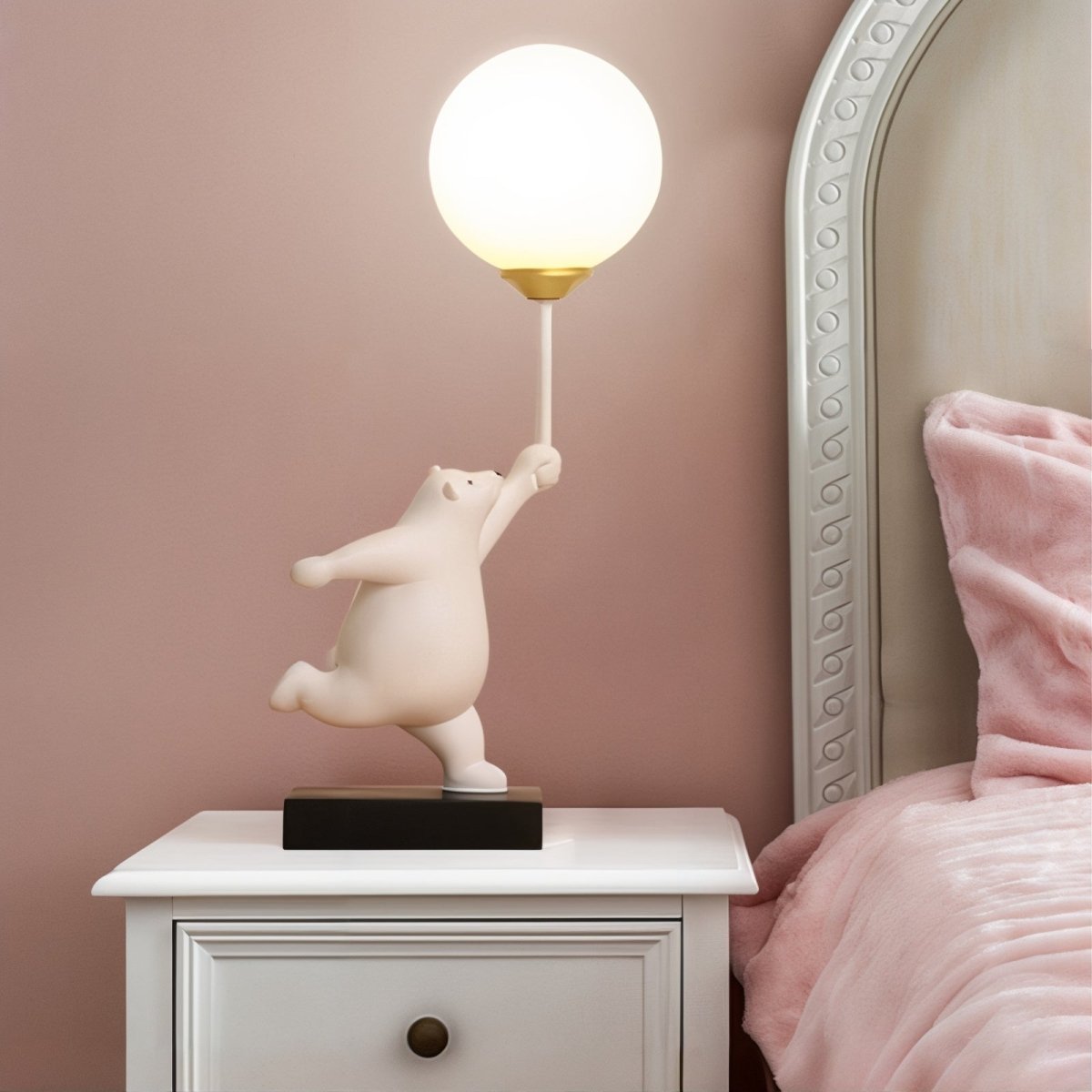 Kids Room Table Lamp  Playful Pink Bear Design - Product detail 4