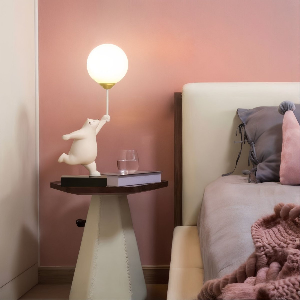 Kids Room Table Lamp  Playful Pink Bear Design - Product detail 9