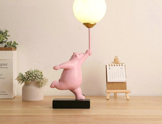 Kids Room Table Lamp  Playful Pink Bear Design - Product detail 14