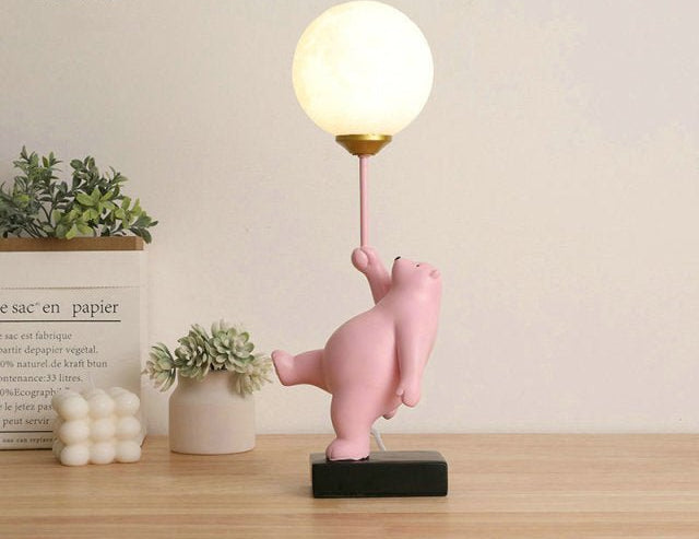 Kids Room Table Lamp  Playful Pink Bear Design - Product detail 11