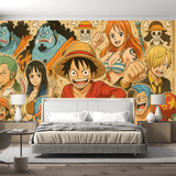 One Piece Manga Mural Wallpaper  Pirates Gallery Collection - Detailed wallpaper pattern view