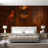 Harry Potter Library Mural Wallpaper  Magical Study Room - Premium wallpaper design showcase