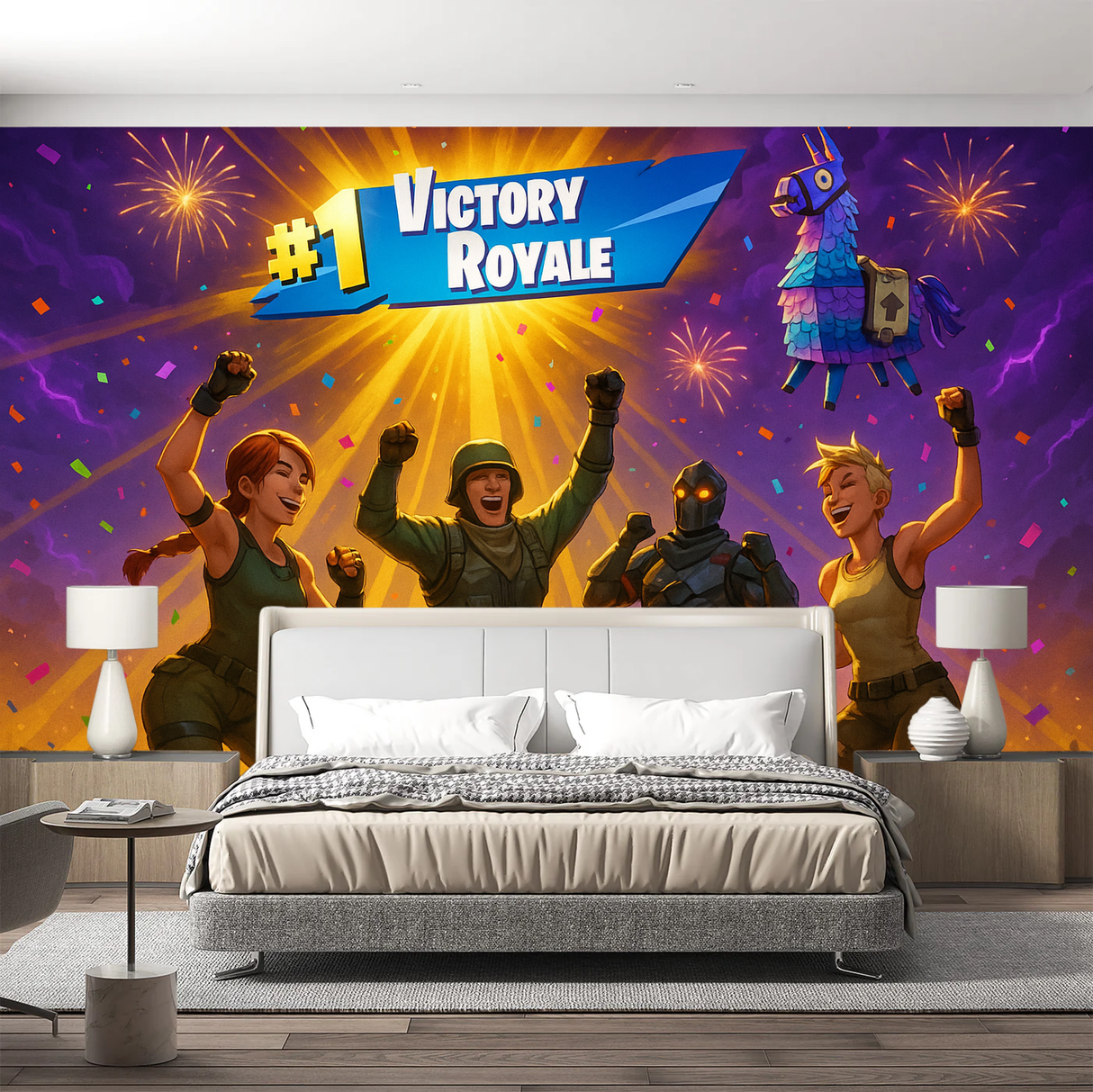 Gamer Mural Wallpaper  Victory Royale Celebration - Premium wallpaper design showcase