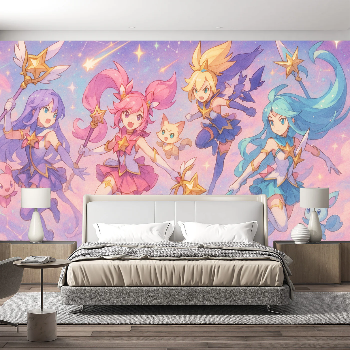 League Of Legends Gamer Mural Bedroom  Stellar Guardian Magic - Premium wallpaper design showcase