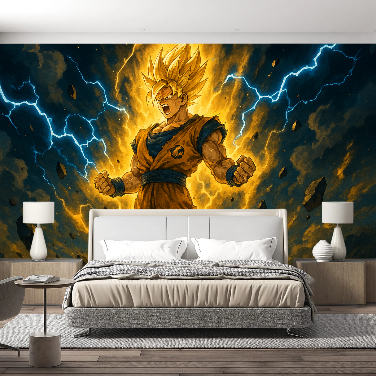 Dragon Ball Z Mural Wallpaper  Super Saiyan Power Unleashed - Premium wallpaper design showcase