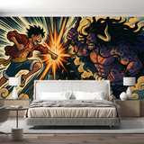 One Piece Mural Wallpaper  Ultimate Pirate Battle Scene - Premium wallpaper design showcase