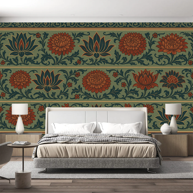 William Morris  Mural Wallpaper  Oriental Lotus Legacy - Premium wallpaper design showcase