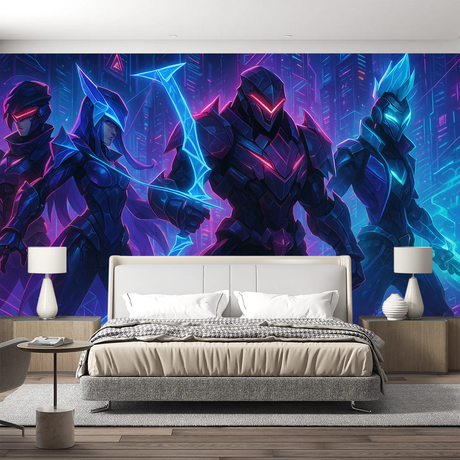 League Of Legends Gamer Mural Wallpaper  Cyberpunk Project Future - Premium wallpaper design showcase