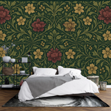William Morris Vintage Mural Wallpaper  Classic Botanical Symphony Bedroom - Wallpaper application example