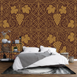 William Morris Geometric Mural Wallpaper  Nouveau Grape Vine Symmetry - Premium wallpaper design showcase