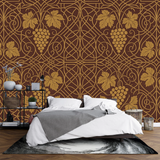 William Morris Geometric Mural Wallpaper  Nouveau Grape Vine Symmetry - Premium wallpaper design showcase