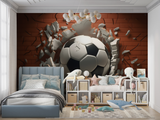 Football Mural Wallpaper | 3D Dynamic White Design