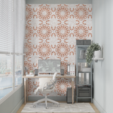 Pattern Mural Wallpaper | Terracotta Mandala Design