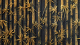 Bamboo Mural Wallpaper | Black and Gold Oriental Design