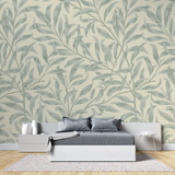Foliage Mural Wallpaper | Sage Green Botanical Pattern