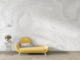 Topographic Mural Wallpaper | Modern Line Art Pattern